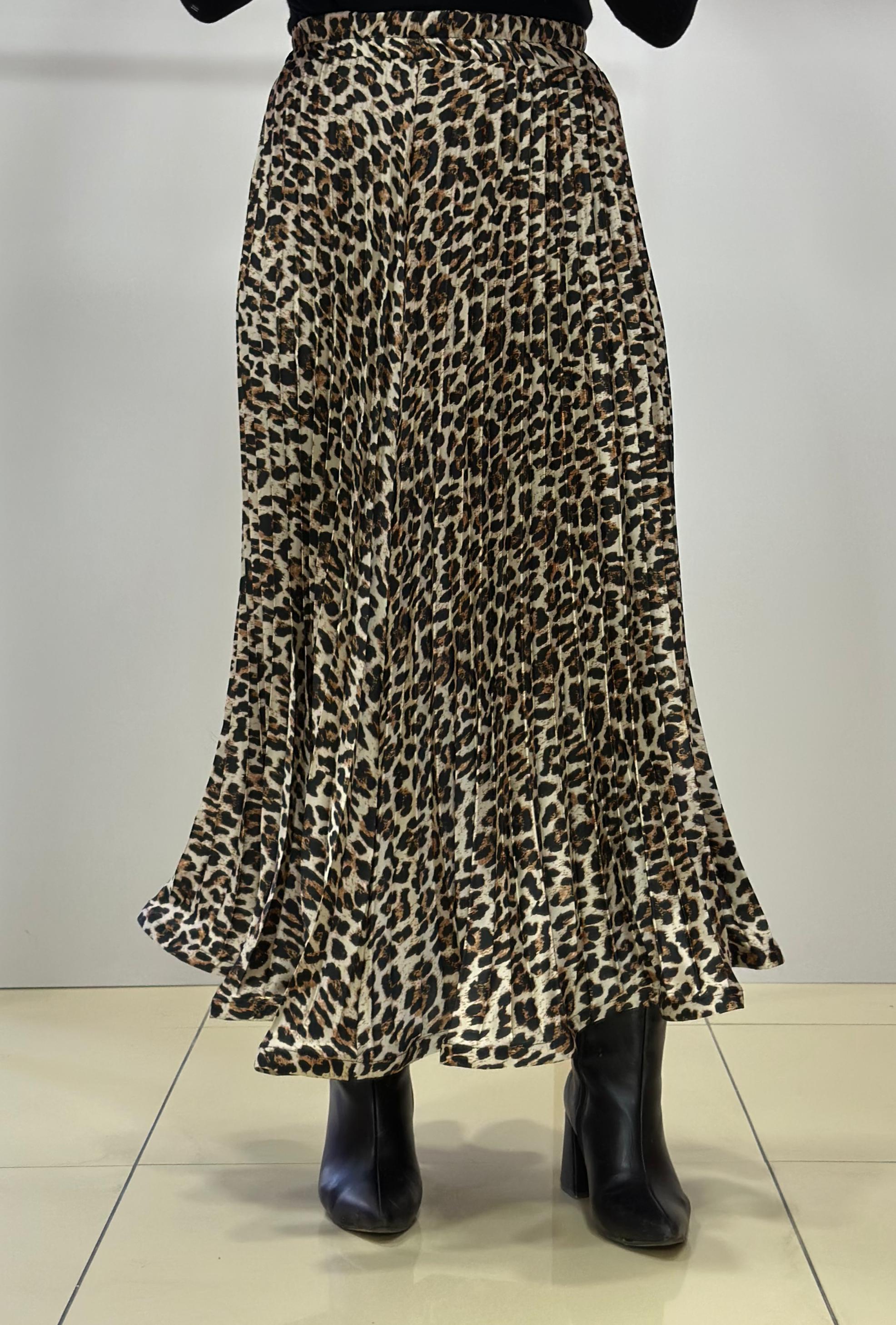 Saten Leopar Etek