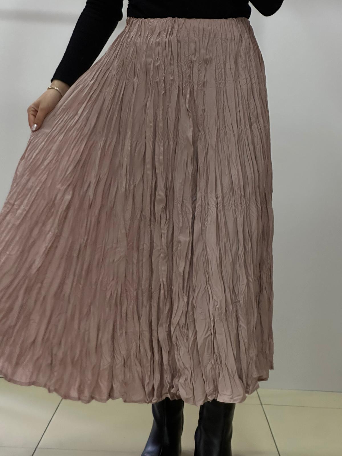 Kırışık Pembe Etek